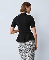 Mock Neck Peplum Top carousel Product Image 2