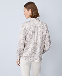 Floral Satin Button Down Shirt carousel Product Image 2