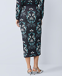Petite Floral Jacquard Sweater Skirt carousel Product Image 3