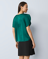 Petite Draped Satin Blouse carousel Product Image 2