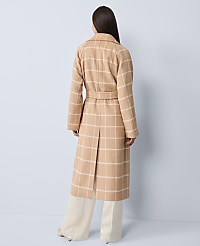 Petite Windowpane Belted Coat carousel Product Image 3