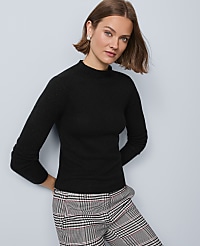 Pointelle Mock Neck Sweater carousel Product Image 1