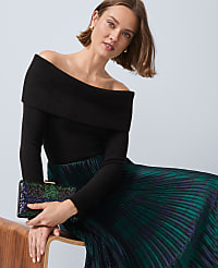 Petite Plaid Pleated Midi Skirt carousel Product Image 1