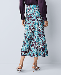 Floral Satin Midi Slip Skirt carousel Product Image 4
