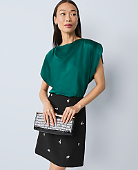 Petite Draped Satin Blouse carousel Product Image 1