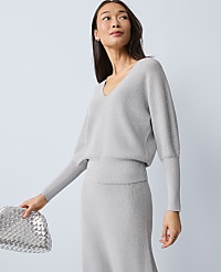 Petite Metallic Ribbed Sweater carousel Product Image 3