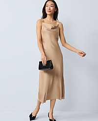 Satin Cowl Neck Slip Dress carousel Product Image 1