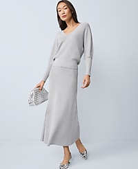 Ribbed Lurex Midi Skirt carousel Product Image 1