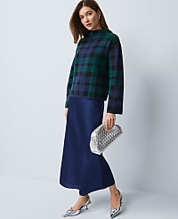 Petite Plaid Mock Neck Sweater carousel Product Image 1