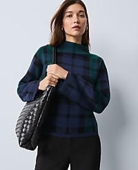 Petite Plaid Mock Neck Sweater carousel Product Image 3