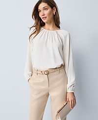 Lace Trim Mixed Media Blouse carousel Product Image 1