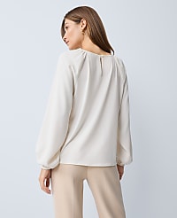 Lace Trim Mixed Media Blouse carousel Product Image 2
