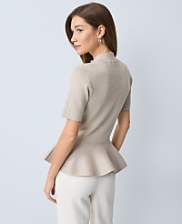 Metallic Peplum Top carousel Product Image 2