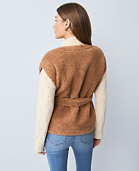 Weekend Collection Belted Sherpa Vest carousel Product Image 2