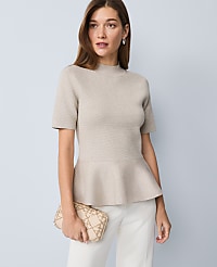 Metallic Peplum Top carousel Product Image 1