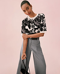 Floral Jacquard Sweater Tee carousel Product Image 3