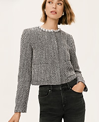 Petite Embellished Herringbone Cropped Jacket carousel Product Image 5