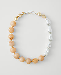 Pearlized Stone Statement Necklace carousel Product Image 1