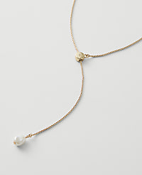 Mini Pearlized Lariat Necklace carousel Product Image 2