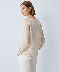 Petite Dotted Boatneck Blouse carousel Product Image 2
