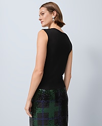 Petite Asymmetric Twist Shoulder Top carousel Product Image 2