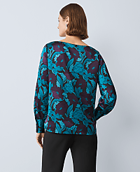 Petite Floral Boatneck Blouse carousel Product Image 2