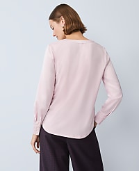 Petite Mixed Media Pleat Front Top carousel Product Image 2