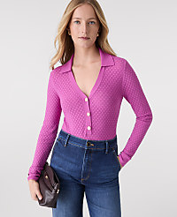 Pointelle Polo Sweater carousel Product Image 1