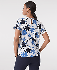 Floral Mixed Media Crew Neck Tee carousel Product Image 2
