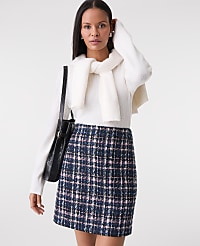 Plaid Tweed A-Line Skirt carousel Product Image 2