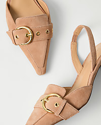Suede Buckle Slingback Pump carousel Product Image 2