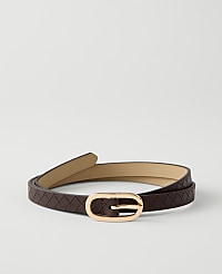 Skinny Woven Leather Belt carousel Product Image 1