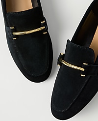 Chain Embellished Suede Loafer carousel Product Image 2
