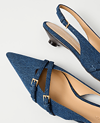 Strappy Denim Slingback Pump carousel Product Image 2