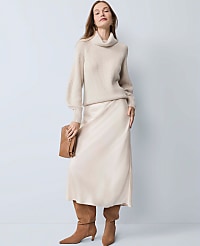 Petite Satin Bias Midi Slip Skirt carousel Product Image 5