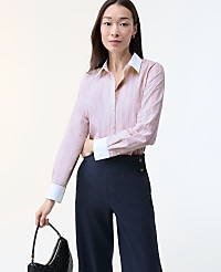 Petite Striped Relaxed Perfect Shirt carousel Product Image 1
