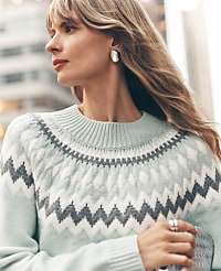 Fair Isle Mock Neck Sweater carousel Product Image 4