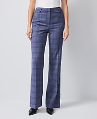 The Flare Trouser in Plaid - Curvy Fit carousel Product Image 1
