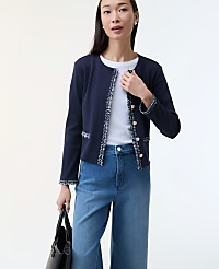 Fringe Trim Knit Jacket carousel Product Image 1