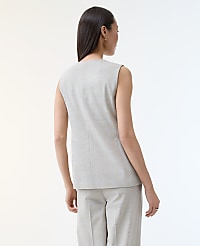 The Long Crew Neck Vest in Plaid carousel Product Image 2