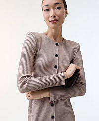 Ribbed Button Sweater Dress carousel Product Image 1