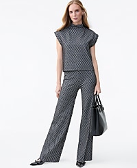 The Petite Side Zip Wide-Leg Pant in Ponte carousel Product Image 1