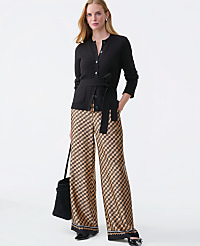 The Easy Wide-Leg Pant in Geo Satin carousel Product Image 1