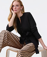 Belted Crew Neck Cardigan carousel Product Image 1