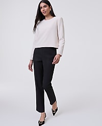 The Petite Crew Neck Top in Fluid Crepe carousel Product Image 2