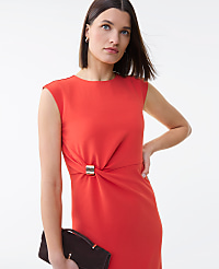 Petite Crew Neck Twist Sheath Dress carousel Product Image 3
