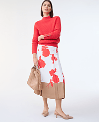 Floral Satin Pleated Skirt carousel Product Image 1