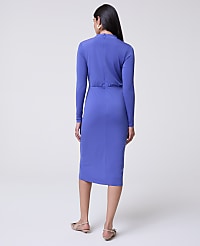 Draped Knit Midi Sheath Dress carousel Product Image 2