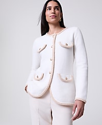 Textured Trim Sweater Jacket carousel Product Image 3