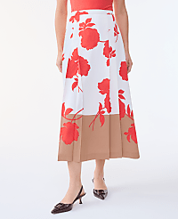 Floral Satin Pleated Skirt carousel Product Image 2